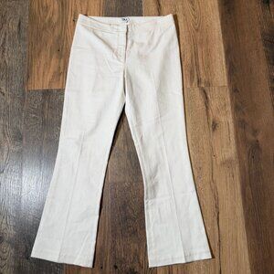 QL2 Monet Flat Front Tailored Dress Pants Women's EU 42 in White Cloud Dancer